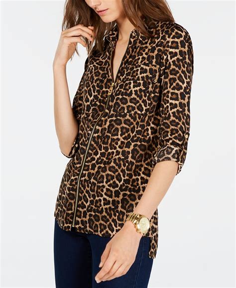 michael kors leopard print top